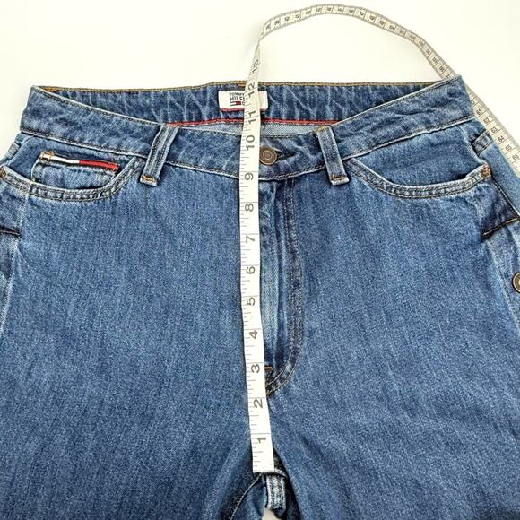 Tommy Hilfiger Women's Side Snaps‎ Wide Leg Blue Jeans Size 6 - Picture 10 of 12